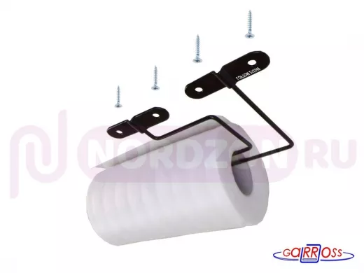 Держатель для бумажных полотенец к полке изогнутый "LOFTOM-213874" крепится к полке слева, чёрный