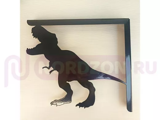 Кронштейн для полок "ТИРЭКС 214662" правый, вылет 24 см, высота 21,5см, 6 отверстий, черный