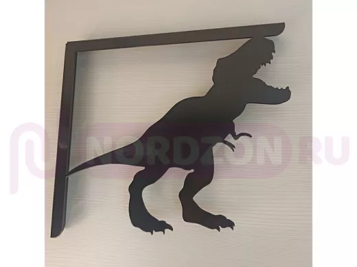 Кронштейн для полок "ТИРЭКС 214663" левый, вылет 24 см, высота 21,5см, 6 отверстий, черный