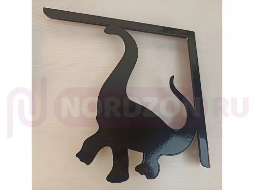 Кронштейн для полок "БРОНТОЗАВР 214672" правый, вылет 24 см, высота 21,5см, 6 отверстий, черный