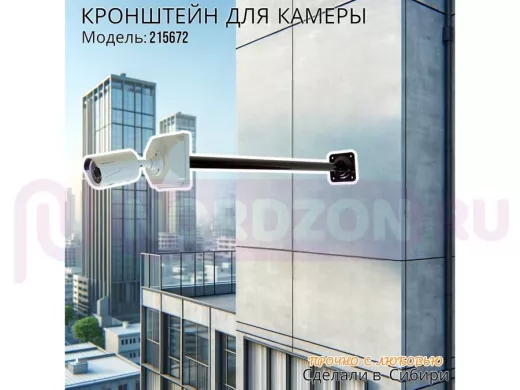 Кронштейн для крепления гермобокса с видеокамерой, вылет  73 см "ADELA-4-215672" цвет черный, сталь