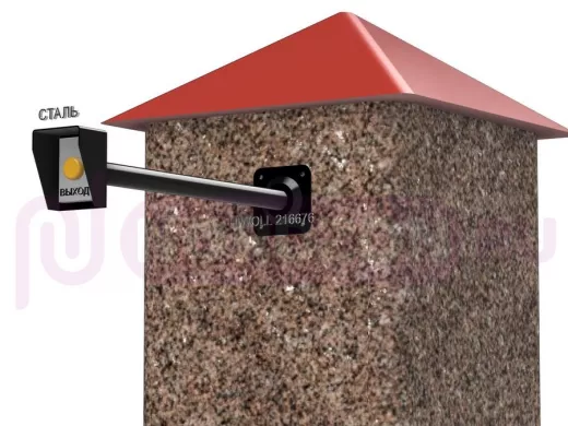 Стальной защитный козырек для кнопок выхода с вылетом от стены 50см "HIWOLL 216676" черный, 8х11см