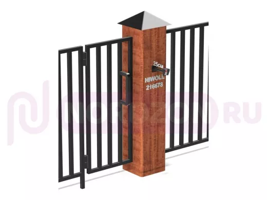 Стальной защитный козырек для кнопок выхода с вылетом от стены 25см "HIWOLL 216678" черный, 8х11см