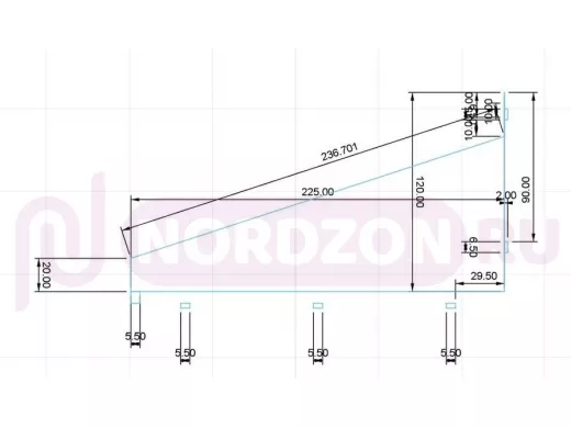 Кронштейн для полки шириной 22см ABIKREP-216756 размер 130х225мм, сталь, черный