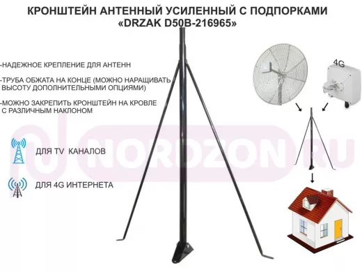 Кронштейн для антенны на крышу обжатый 