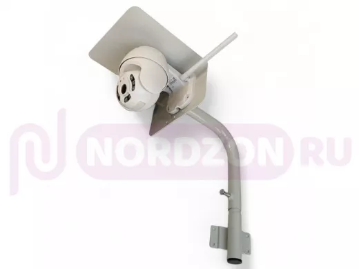 Кронштейн поворотный с козырьком для видеокамеры и прожектора, вылет 25см 