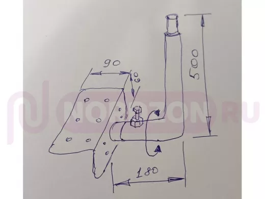Кронштейн антенный на торец крыши, поворотный, вверх 50 см, 9х15см, обжат "ТОРЕЦКРЕП-217491" серый