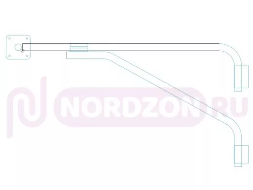 Кронштейн "КАМЕРАКРЕП-217498" на столб для 2х видеокамер, вылет 110см, с укосиной, черный, сталь