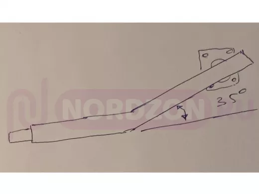 Поручень, соединительный, угол 35гр, 80см, левый 