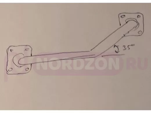 Поручень, угол 35гр, левый, 80см 