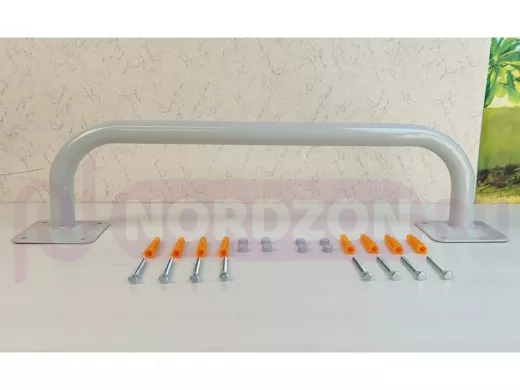 Поручень прямой 60см "ПоручПро-217678" пристенный, для дома и улицы, вылет 16см, серый, диаметр 32мм