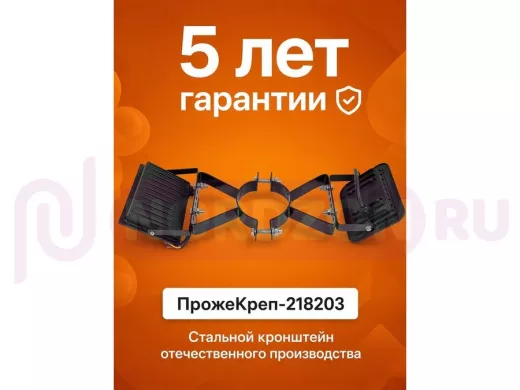 Кронштейн для двух прожекторов на трубу диаметром 89мм "ПрожеКреп-218203" сталь, черный, ширина 25мм