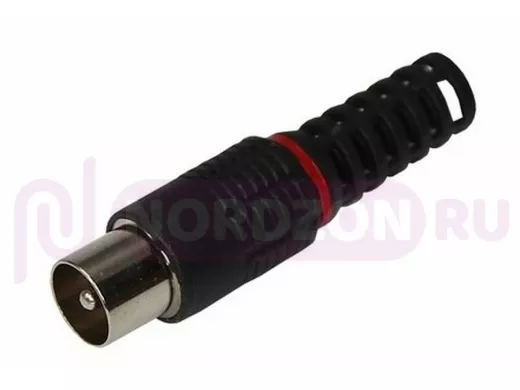 Штекер ТВ  чёрный прямой без пайки