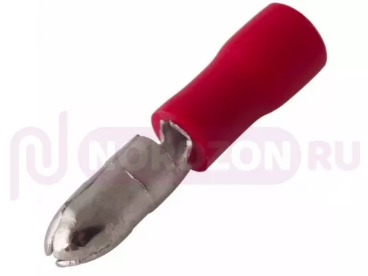 Разъем штекерный изолированный штекер 4 мм 0.5-1.5 мм? (РШи-п 1.5-4/РШИп 1,25-4) красный REXANT