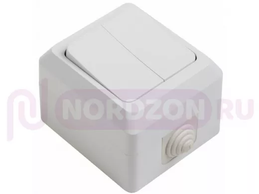 Выключатель  двухклавишный влагозащищенный открытой установки 10 А IP44 PROCONNECT