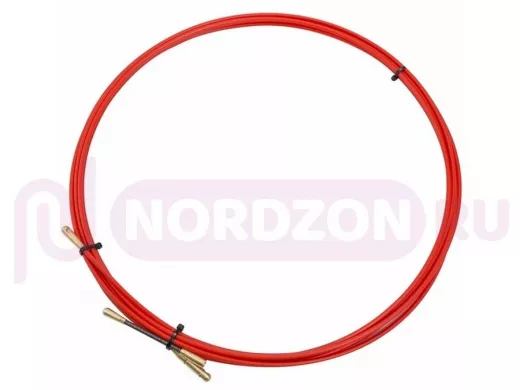 Протяжка кабельная (мини УЗК в бухте), стеклопруток, d=3,5 мм 5 м красная