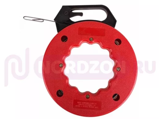 Протяжка кабельная стальная плоская в кассете 15 м REXANT