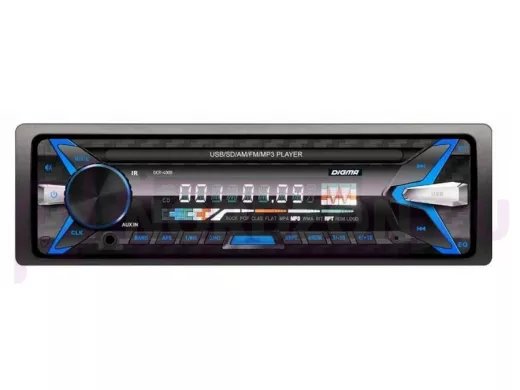 Автомагнитола Digma DCR-400R 1DIN 4*45Вт (USB/AUX/SD/эквалайзер/цв.дисплей)