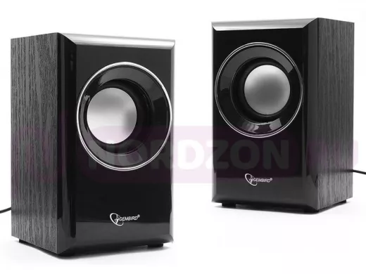 Акустика  Gembird SPK-204, МДФ, черный, 6 Вт, акустич. система 2.0 регулятор громкости, USB-питание