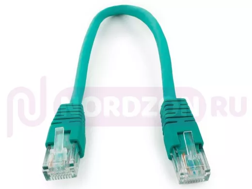 Патч-корд Cablexpert PP6U-0.25M/G кат.6, 0.25м, UTP, литой, многожильный (зелёный) PP6U-0.25M/G