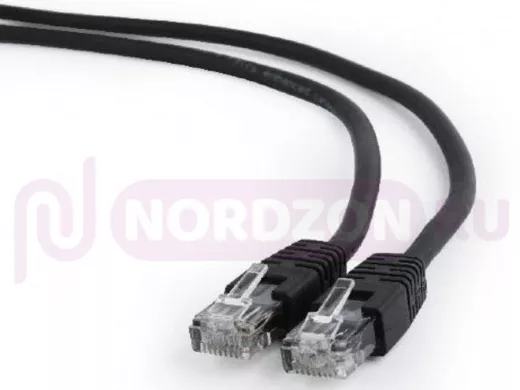Патч-корд Cablexpert PP6U-1M/BK кат.6, 1м, UTP литой, многожильный (чёрный) PP6U-1M/BK