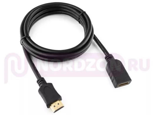 Удлинитель кабеля HDMI Cablexpert CC-HDMI4X-6, 1.8м, v2.0, 19M/19F, черный, позол.разъемы, экран, па