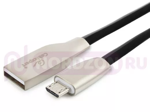 Кабель микро USB (AM/microBM)  1.8 м Cablexpert CC-G-mUSB01Bk-1.8M, USB 2.0, серия Gold,черный