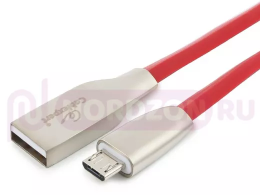 Кабель микро USB (AM/microBM)  1.0 м Cablexpert CC-G-mUSB01R-1M, USB 2.0 , серия Gold, красный