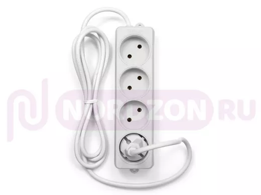 Сетевой удлинитель  Гарнизон EL-NL4-W-2, 4 розетки  допустимый ток 10А,  длина 2 метра . EL-NL4-W-2