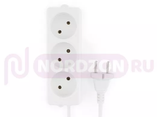 Сетевой удлинитель  Гарнизон  EL-NL3-W-3, 3 розетки  допустимый ток 10А, длина 3 метра. EL-NL3-W-3