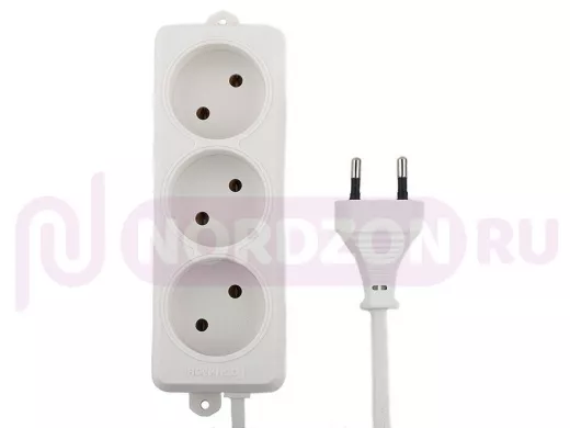 Сетевой удлинитель  Гарнизон  EL-E3-W-5, 3 розетки  допустимый ток 6А, длина 5м. EL-E3-W-5