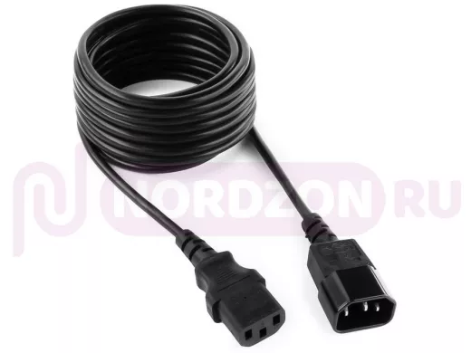 Кабель питания 4,5м сист.блок-монитор Cablexpert PC-189-15, C13-C14, 6А, черный, с заземлением