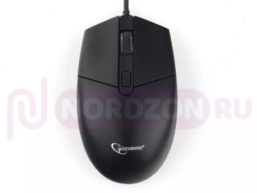 Мышь проводная GEMBIRD MOP-500H, USB, 2 кнопки+колесо-кнопка+DPI,подогрев,черный, 2400 DPI