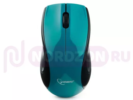 Мышь беспроводная Gembird MUSW-320-B, 2.4ГГц, голубой, 2 кнопки+колесо-кнопка, 1000 DPI, батарейки в