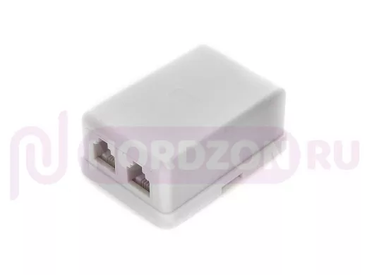 Розетка телефонная TA-102 RJ-11 (6P4C) внешняя 2 порта, белая TA-102