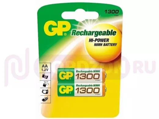 Аккумулятор AA 1300 mAh 1,2В  GP  130AAHC BL-2  NiMH