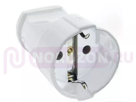 Кабельная розетка с/з 16А 250В ABS-пластик,белая, шт