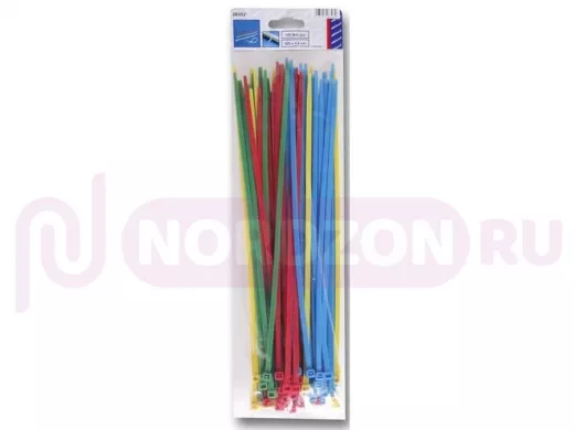 300х4,8мм кабельный хомут (стяжка) 100шт. Цвет: разноцветные.