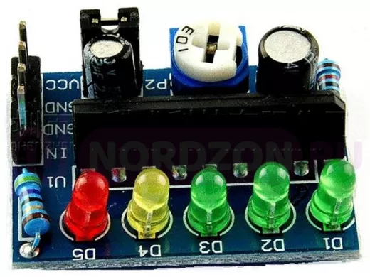 Модуль индикатор уровня аудиосигнала 98598, 1 кан., 5LED 