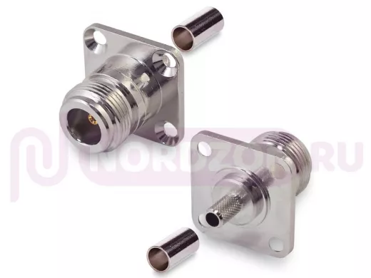 Разъем N-241F N(female), приборный фланец, обжимной RG-58