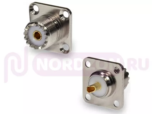 Разъем UHF U-245 PL259(female) приборный фланец, 4 отв. 18*18 мм