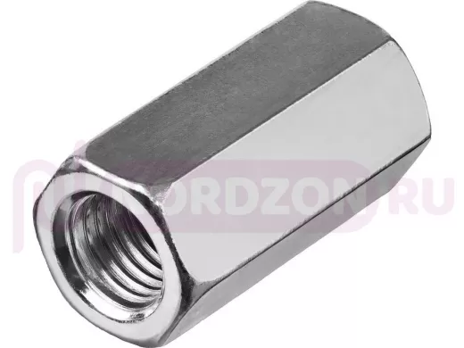 Гайка переходная, цинк DIN 6334  М6 (2200 шт)  в упаковке 2200шт, вес 1шт г, цена за 1шт