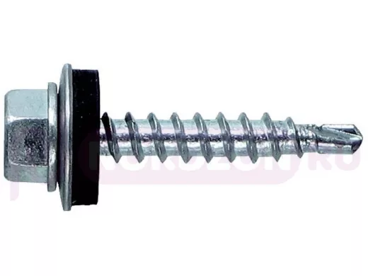 Саморезы 4,8х76 кровельные, сверло, цинк, с шайбой в упаковке 1000шт, вес 1шт 9,5г, цена за 1