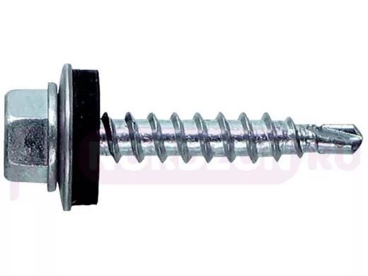 Саморезы 5,5х76 China кровельные, сверло, цинк, с шайбой (1000 шт)  в упаковке 1000шт, вес 1шт г, це