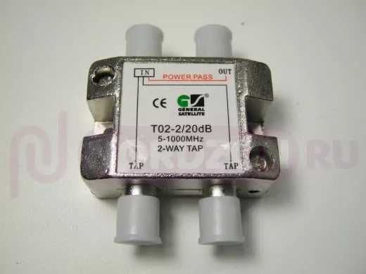 Ответвитель на 2 вых. 20db T02-2/20  40-2150 MГц спутниковые