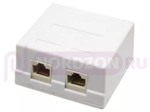Розетка для витой пары 8р8c 2порта UTP 5  кат. накладная  2 порта BP030 (на блистере)