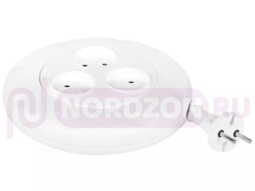 Сетевой удлинитель  Smartbuy  3 гнезда 3 метра 10А/2,2кВт, б/з, круглый, белый (SBE-10-3-03-W)