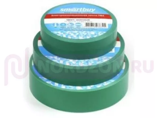 Изолента 19мм х 20метров зеленая  Smartbuy  (SBE-IT-19-20-g) 0,18мм