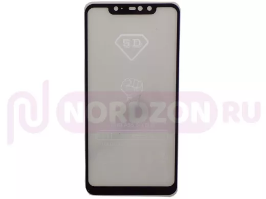Стекло защитное Xiaomi Redmi Note 6 Pro, 5D, чёрное, тех.пак.