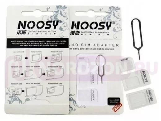Переходник Nano SIM - Micro SIM - SIM, + ключ, Noosy